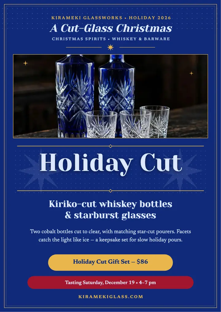 Kirameki cobalt cut-glass holiday flyer template