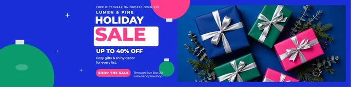 Lumen and Pine holiday sale banner template