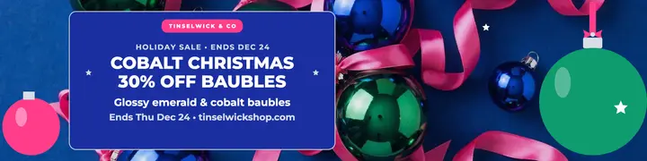 Tinselwick cobalt Christmas sale banner template