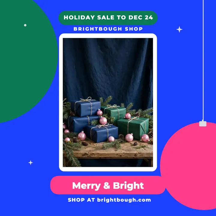 Brightbough cobalt Christmas sale post template