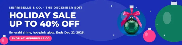 Merribelle cobalt emerald Christmas sale banner template
