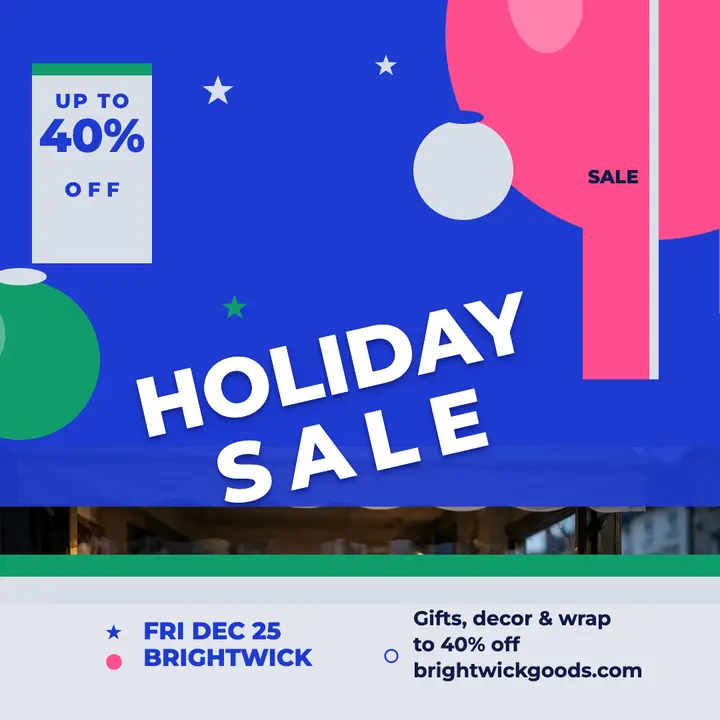 Brightwick Goods holiday sale post template