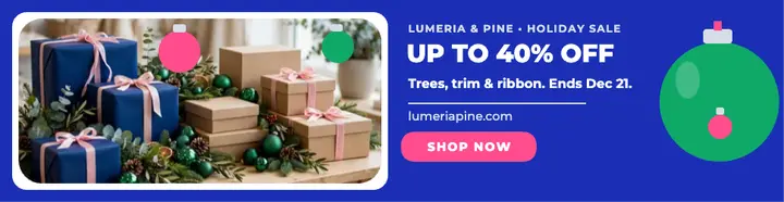Lumeria and Pine holiday sale billboard template
