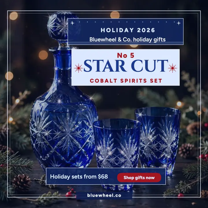 Cobalt cut-glass holiday gift post template