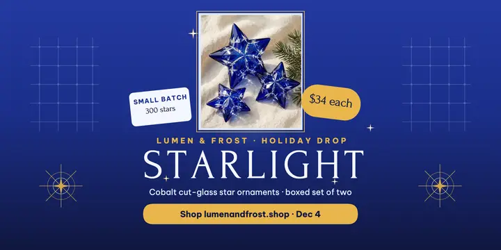 Lumen and Frost cobalt ornament drop post template