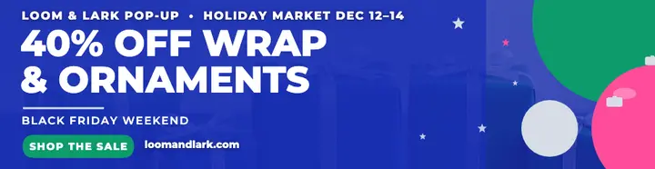 Loom and Lark cobalt holiday sale billboard template