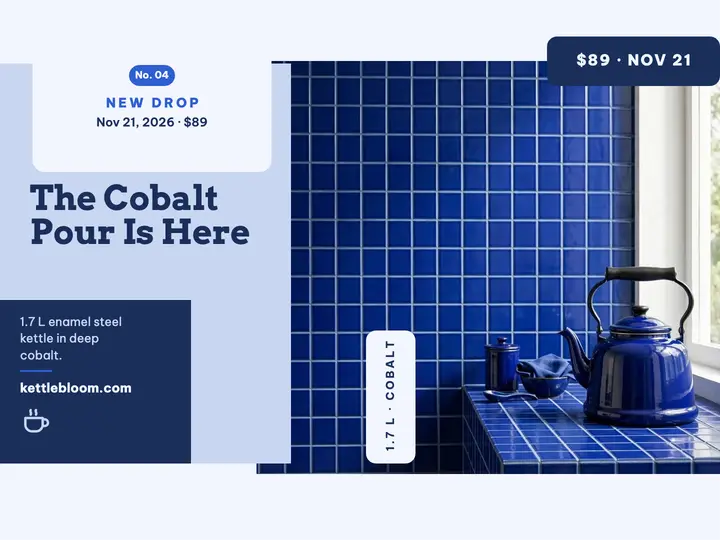 Kettlebloom cobalt kettle drop slide: kettle launch slide template