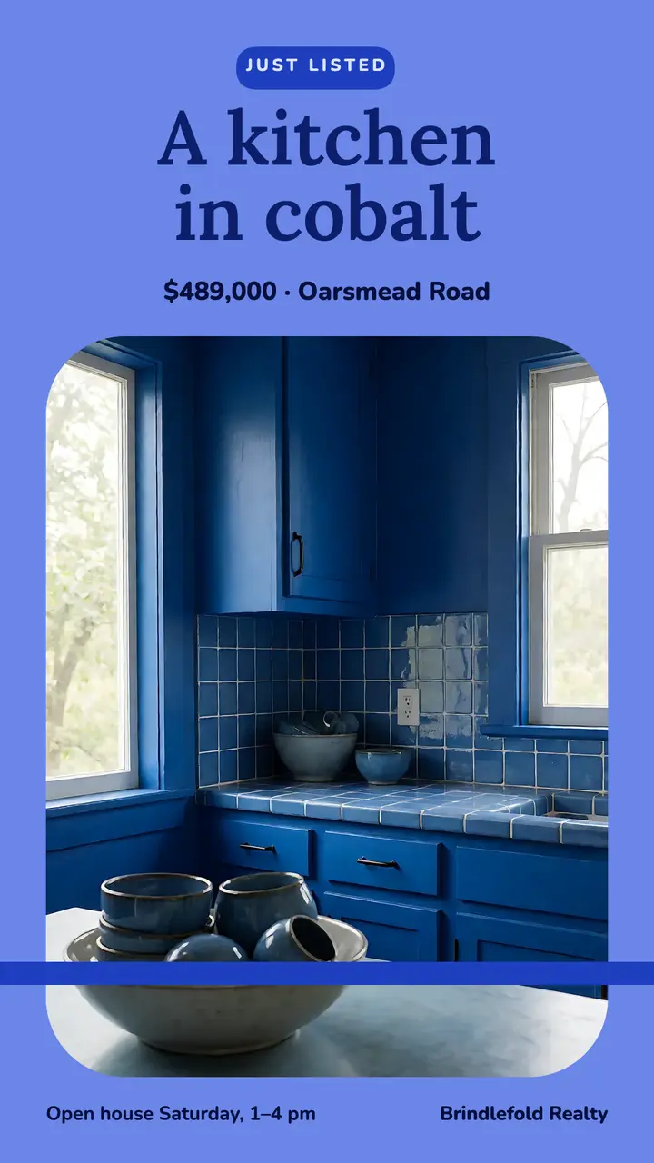 Just listed cobalt kitchen house story template