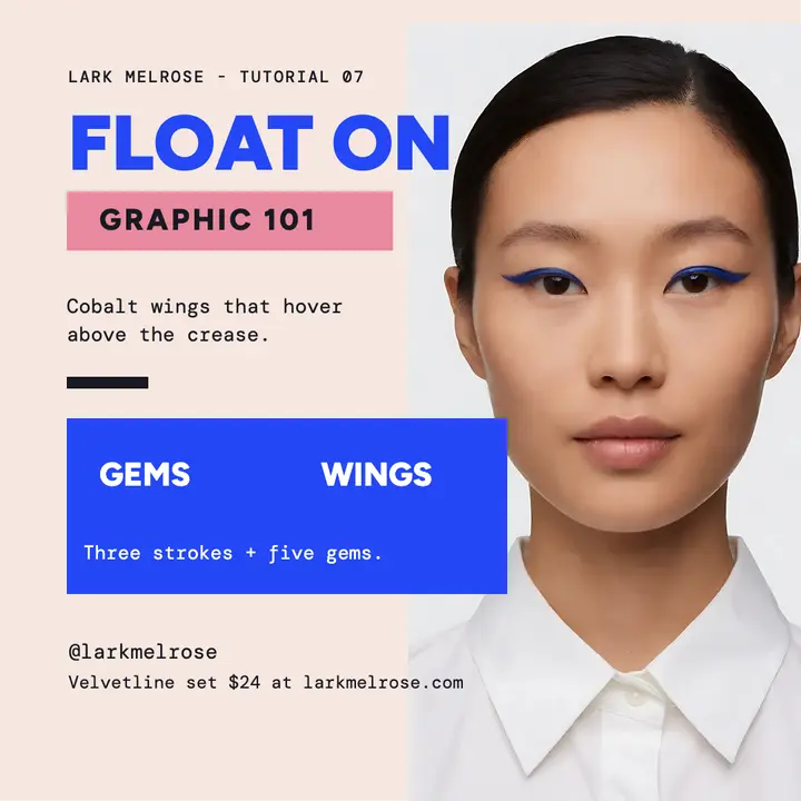 Cobalt liner tutorial post: makeup tutorial post template