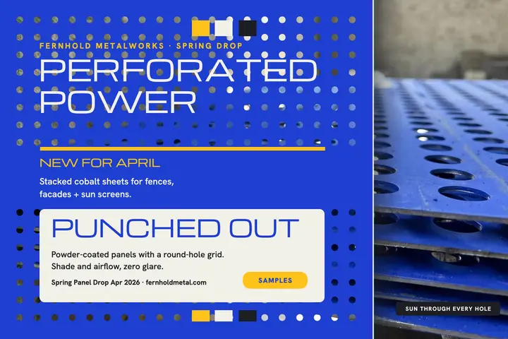 Fernhold cobalt panel drop postcard template