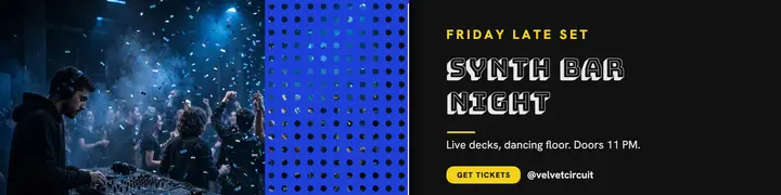 Velvet Circuit synth bar night banner template