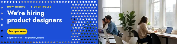 Brightloft Studio hiring banner: we're hiring linkedin banner template