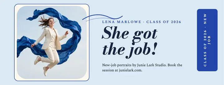 Cobalt silk new job cover, grad jump template