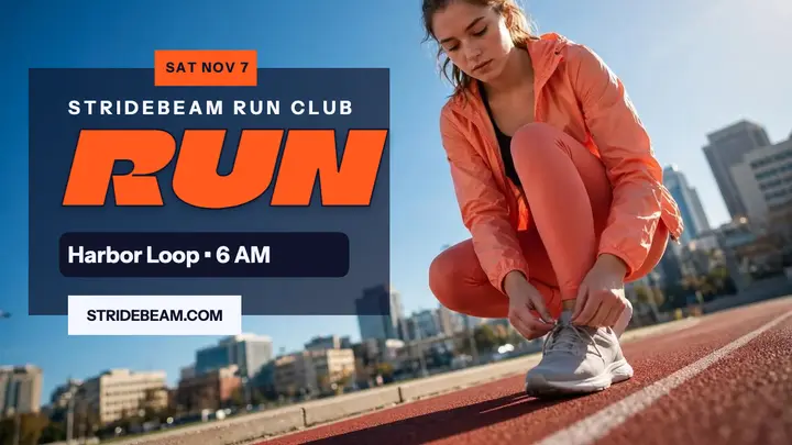 Stridebeam morning run club thumbnail template