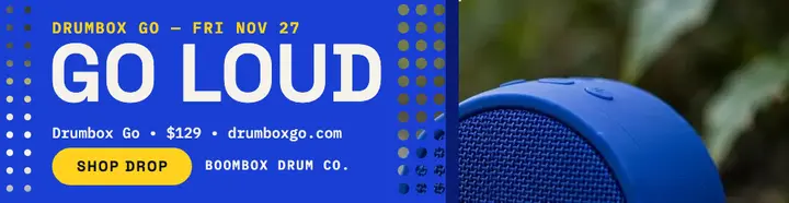 Drumbox Go speaker drop billboard template