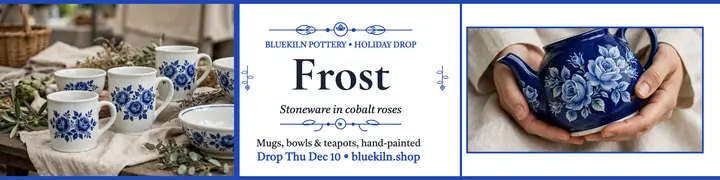 Bluekiln Frost stoneware banner template