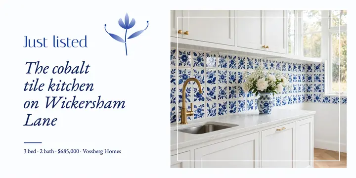 Cobalt tile kitchen listing X post template