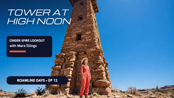 Roamline Days desert tower thumbnail template