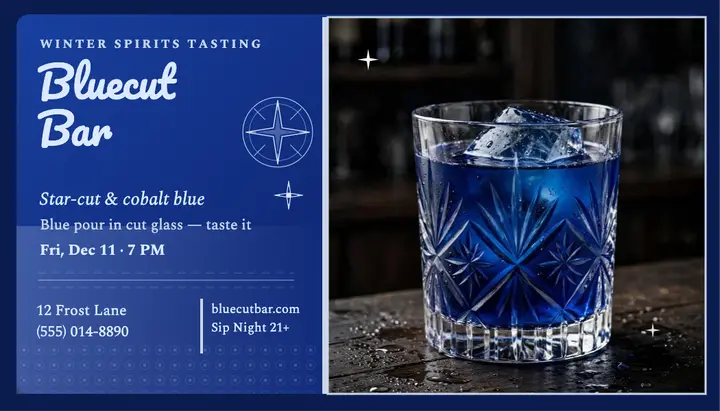 Bluecut Bar winter tasting card template