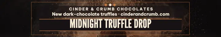 Cinder and Crumb midnight truffle drop cover: chocolate drop cover template