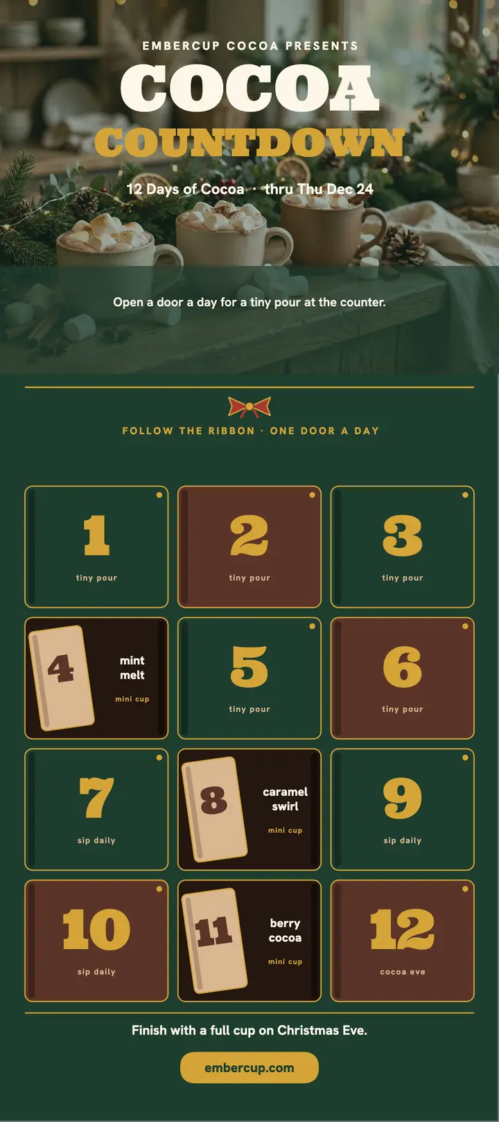 Embercup Cocoa countdown rack card template