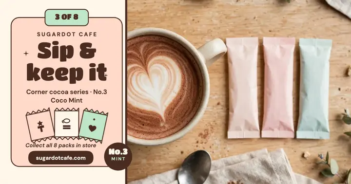 Sugardot cocoa sachet collectors post template