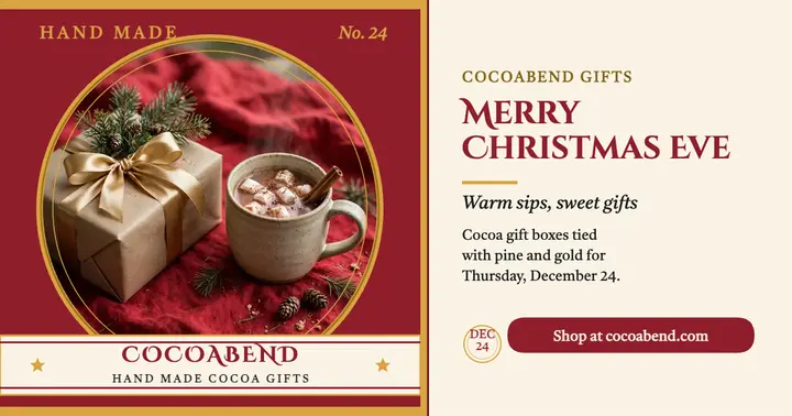 Cocoabend Christmas Eve cocoa crest post template