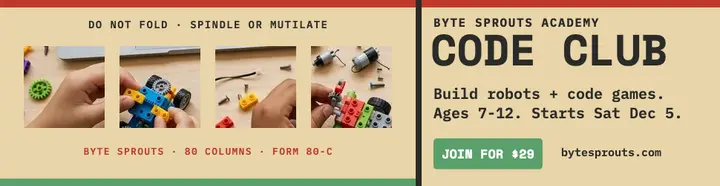 Byte Sprouts code club punch card billboard template