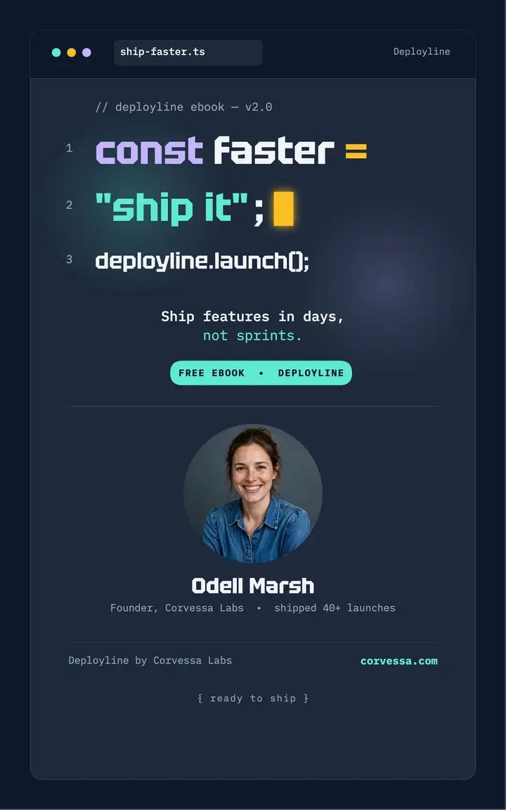 Deployline ship faster code editor cover template