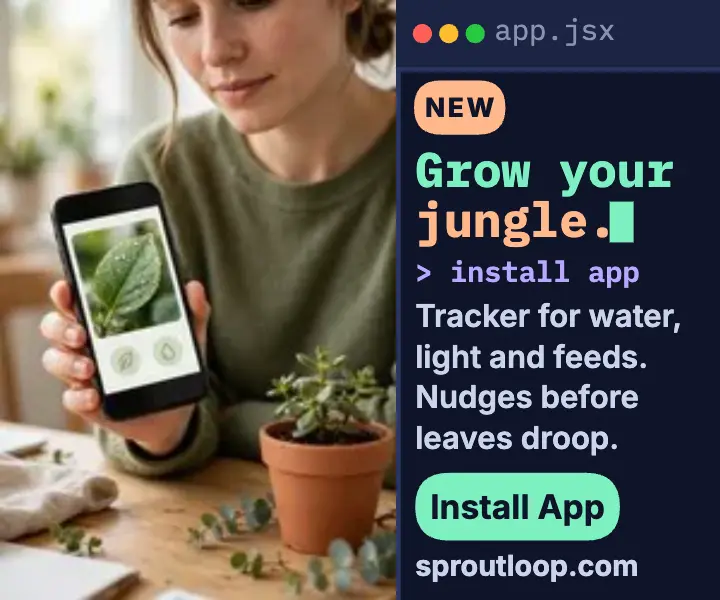 Sproutloop plant app code editor ad template