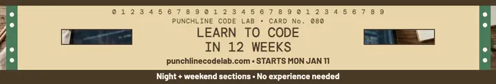 Punchline Code Lab punch card cover: coding course cover template