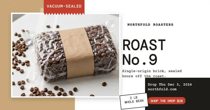 Northfold vacuum coffee brick post: coffee launch post template