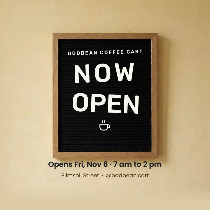 Coffee cart now open: coffee cart now open post template