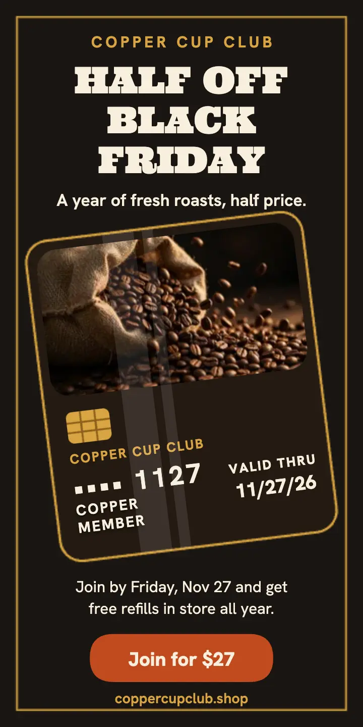 Copper Cup Club Black Friday card template