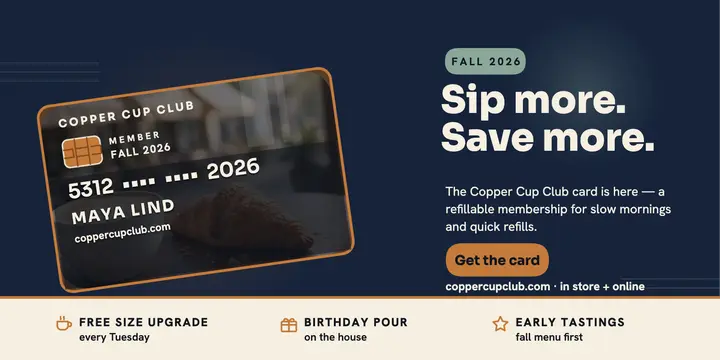 Copper Cup Club membership card post template