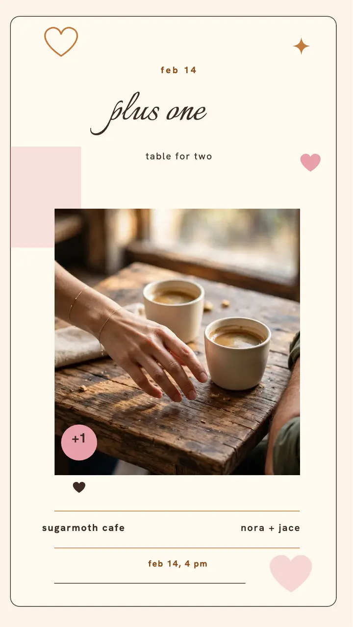 Coffee date plus one story template