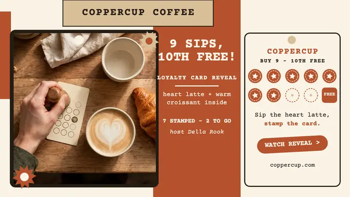 Coppercup loyalty card reveal thumbnail template