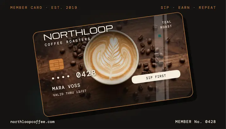 Northloop Coffee loyalty member card template