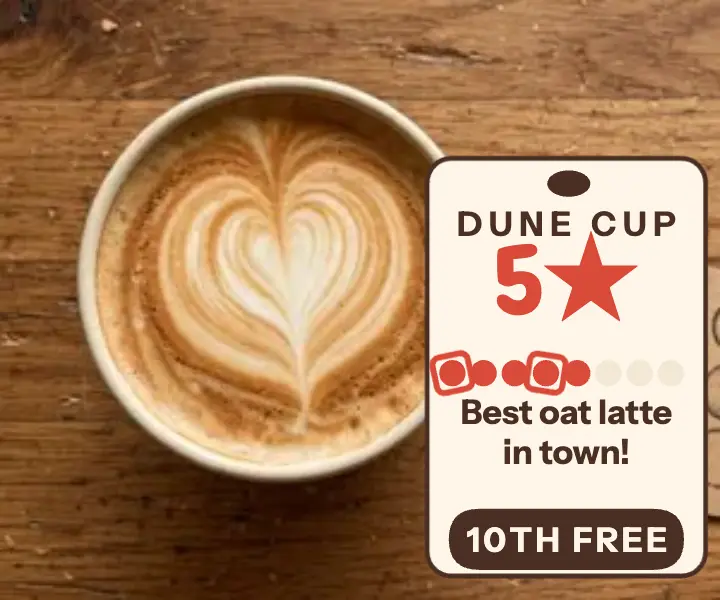 Dune Cup punch card review ad template