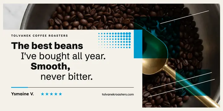 Tolvanek Coffee Roasters five-star review, Swiss post: customer review post template