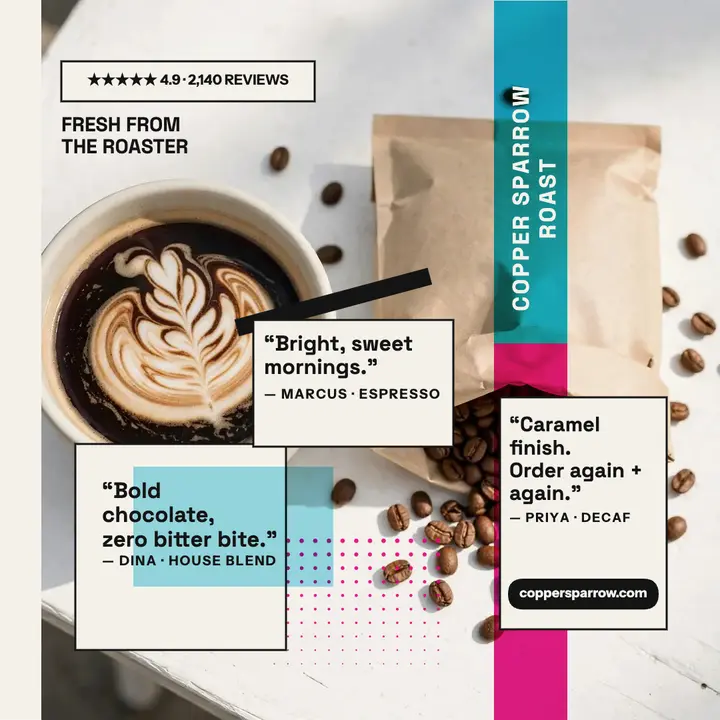 Copper Sparrow coffee reviews post template