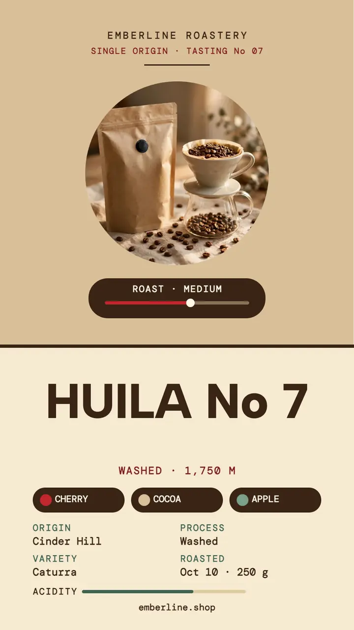 Emberline coffee tasting notes story template