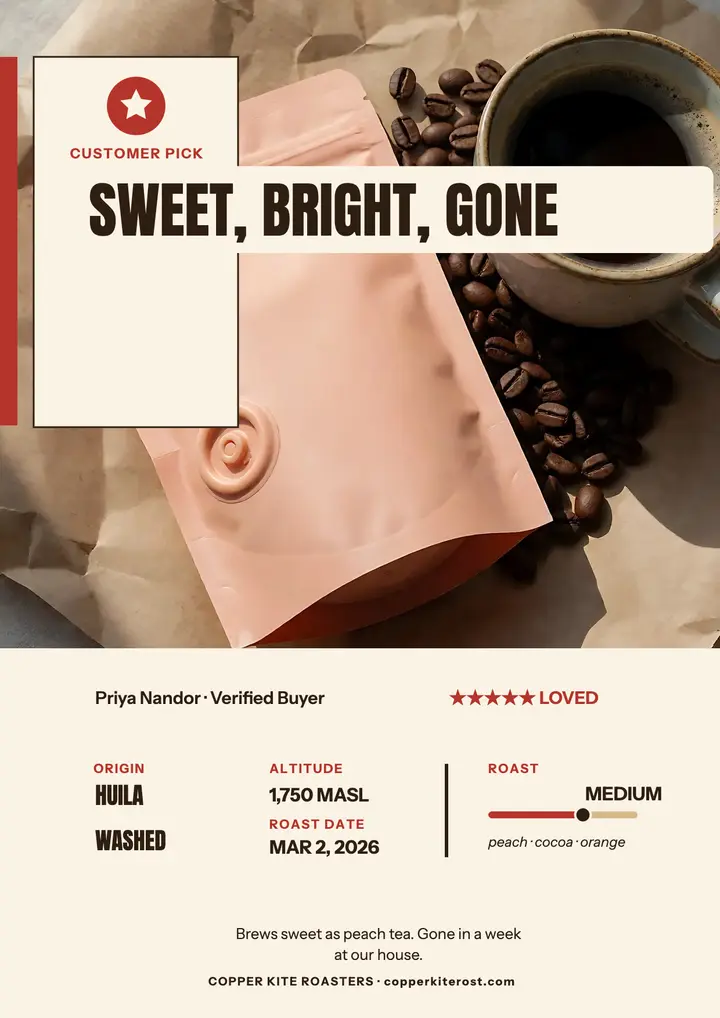 Copper Kite coffee spotlight flyer template
