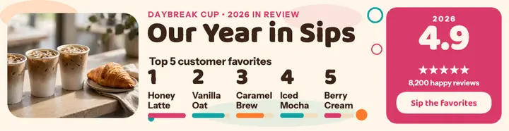 Daybreak Cup year in sips billboard template
