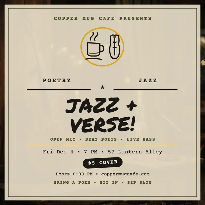 Copper Mug jazz and verse open mic template
