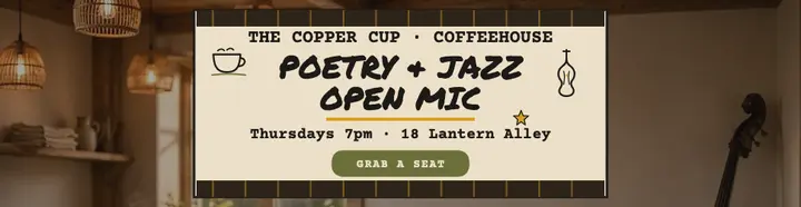 Copper Cup open mic billboard template