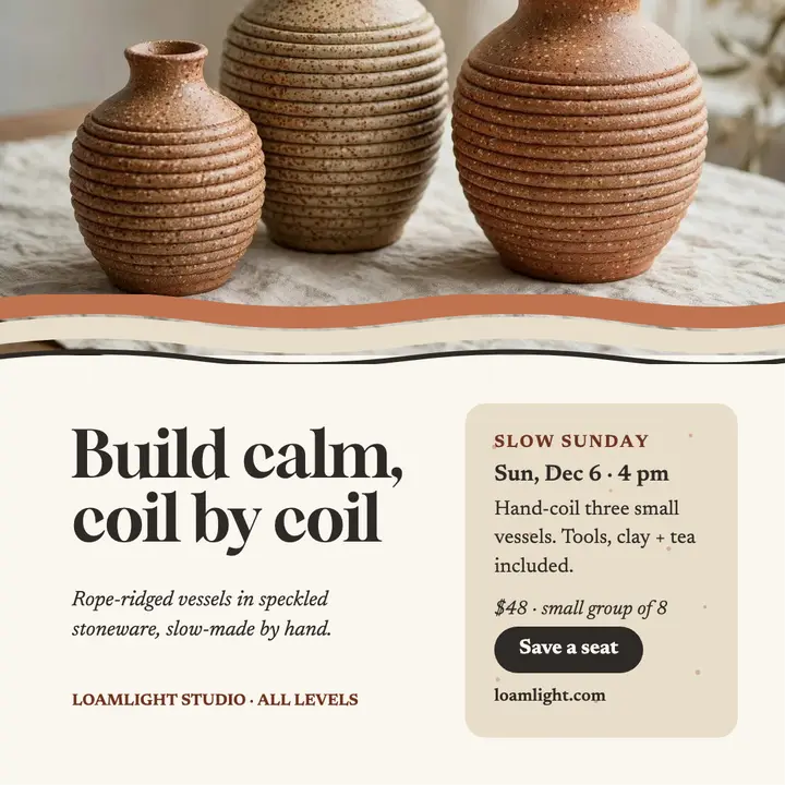Loamlight coil clay workshop post template