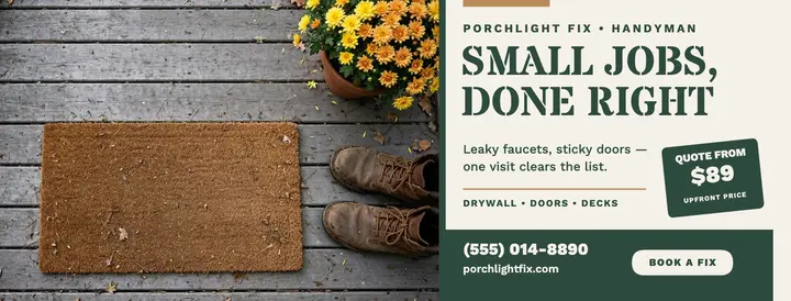 Porchlight Fix handyman cover template