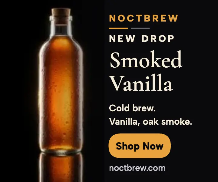 Noctbrew smoked vanilla cold brew ad template