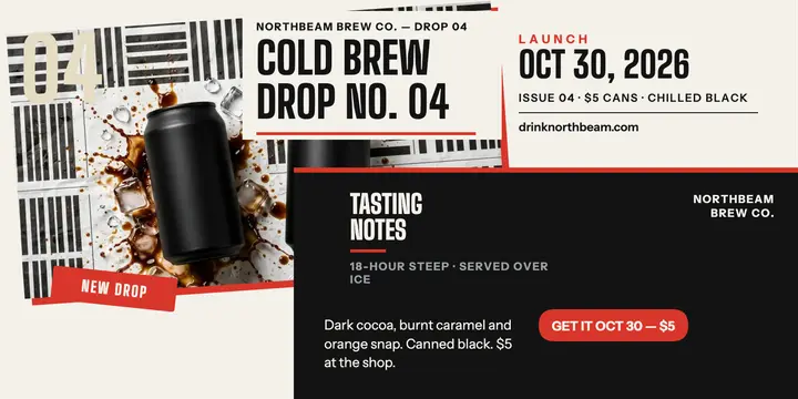 Northbeam cold brew drop editorial post: cold brew launch post template
